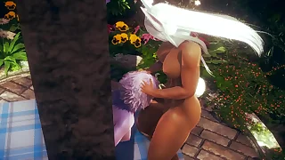 My Hero Academia Hentai - Mina Ashido Blowjob with the addition of Fucked through a wall unconnected with Usagiyama Futanari  - Manga Anime Asian Japanese Lesbian Futa Game Porn